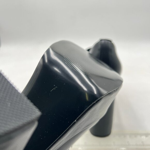 FOWT Black Platform Round Toe Pumps Chain Chunky High Heel Loafers Slip on Shoes - Picture 6 of 8